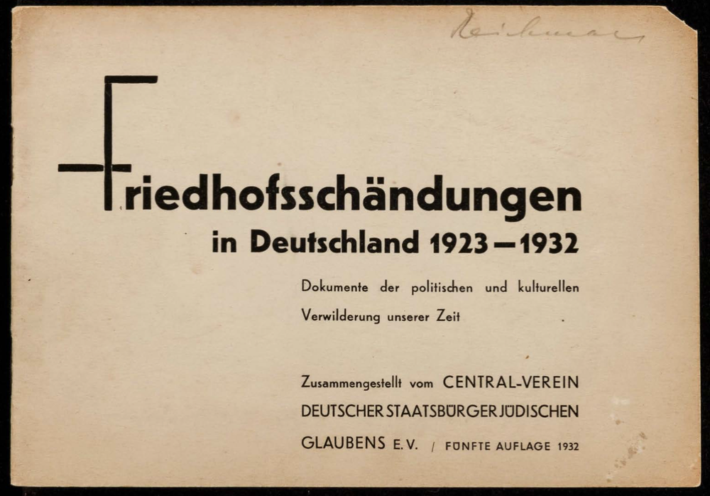 Cover page of the pamphlet