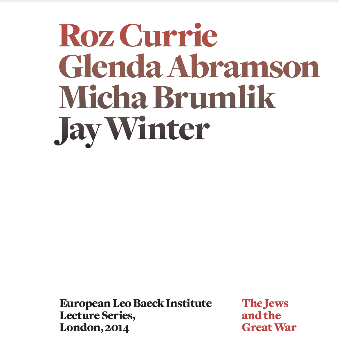 Leo Baeck Institute London Lecture Series 2014