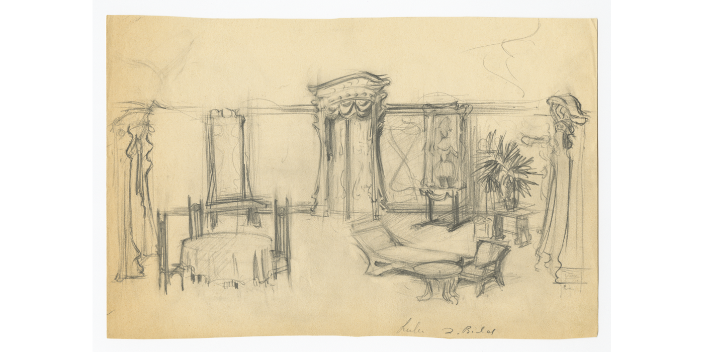 Teo Otto: sketch for Franz Wedekind’s play ‘Lulu’ (ca. 1962) © LBI New York
