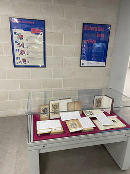 QMUL Library exhibition cabinet
